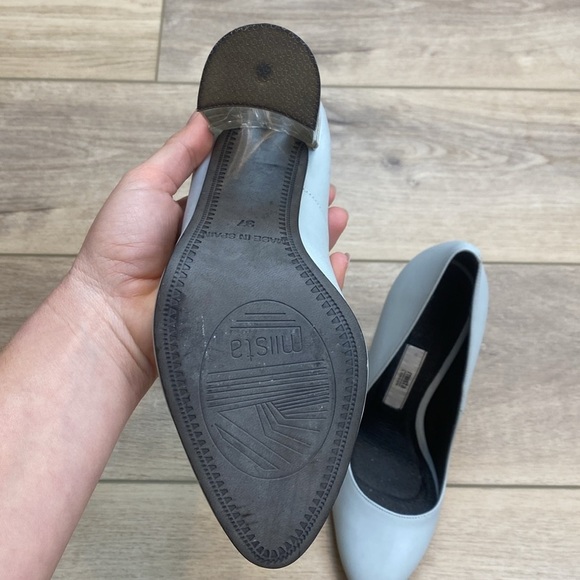 Miista London Eva Acrylic Heel Pastel Sky Blue Block Heels Pumps Round toe - Picture 12 of 16